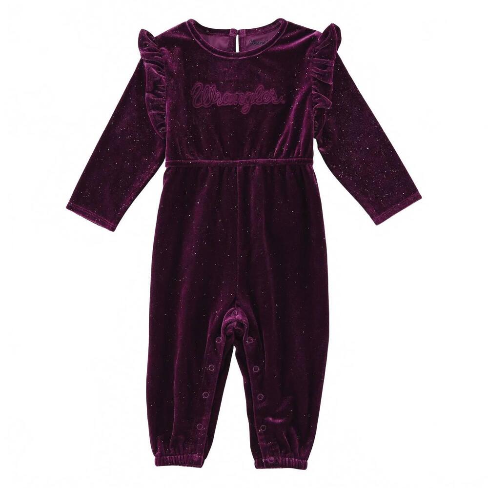 NEW WRANGLER girl's west long sleeve playsuit in purple
